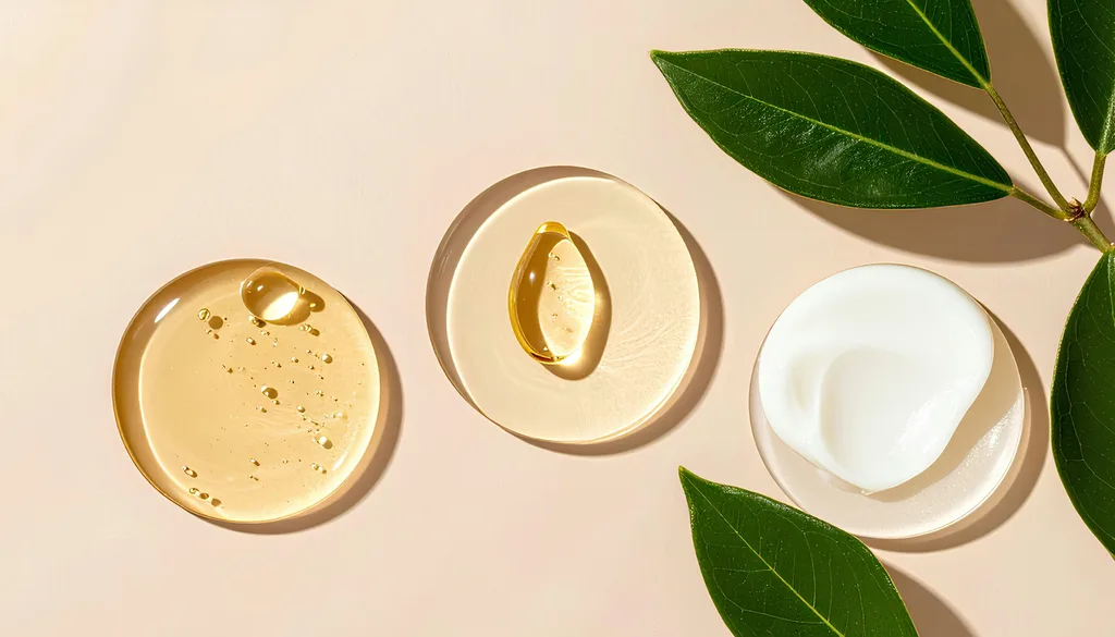 Skincare products and treatment textures